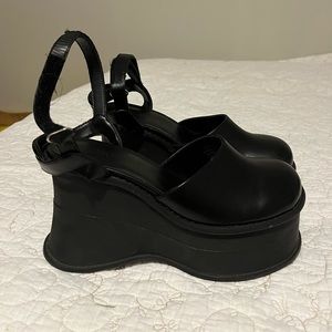 Black platform shoes